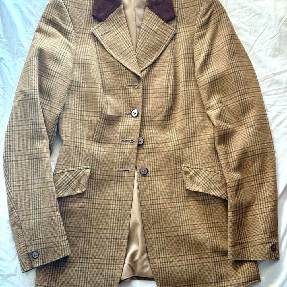 Authentic vintage 70s harry hall plaid equestrian riding jacket